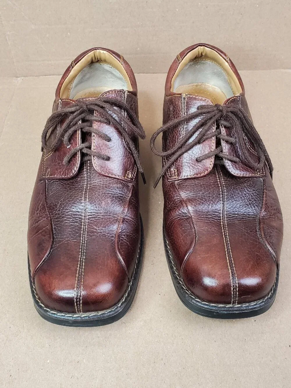 Dockers Pro Style Oxford Brown Leather Comfort Dress Work Shoes Men's Size 9M